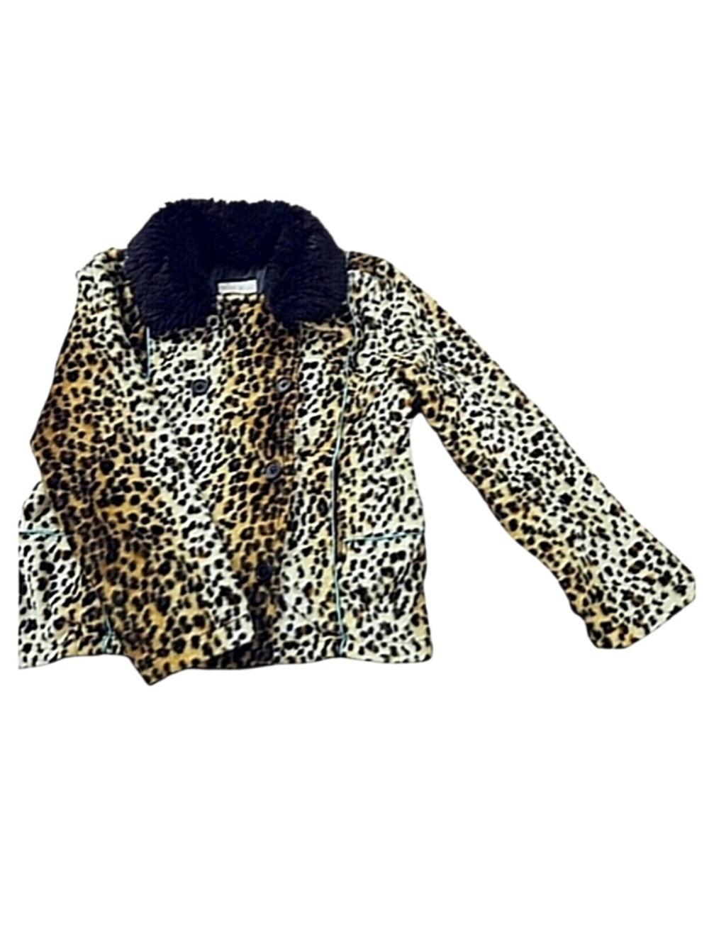 Trish Scully Child Leopard Jacket Faux Fur Tailored, Size 12